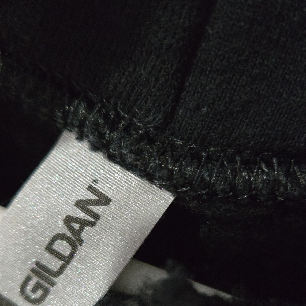 Gildan Sz Large Black Hoodie with Red 'Good Vibes' Design - Picture 2 of 8